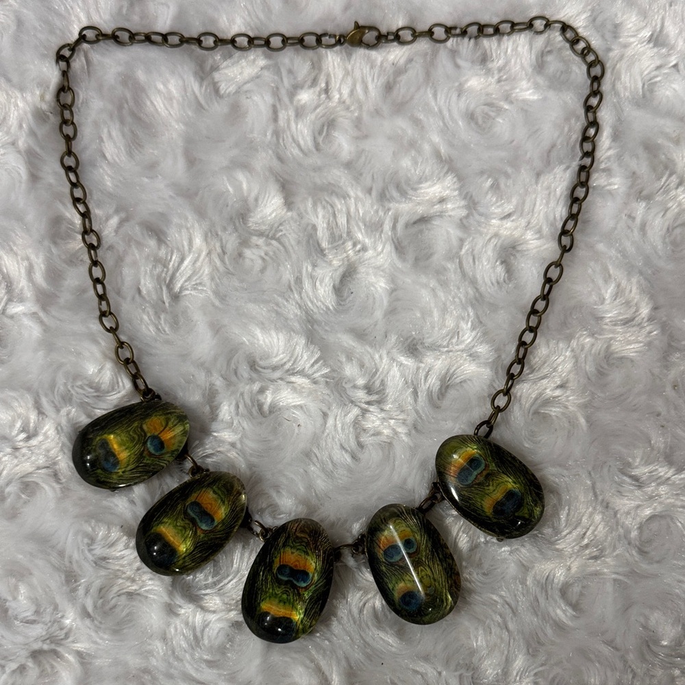 Peacock Feather Necklace
